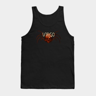 Red Virgo Virgin Skull with Skeleton Wings Zodiac Totem Shirt Tank Top